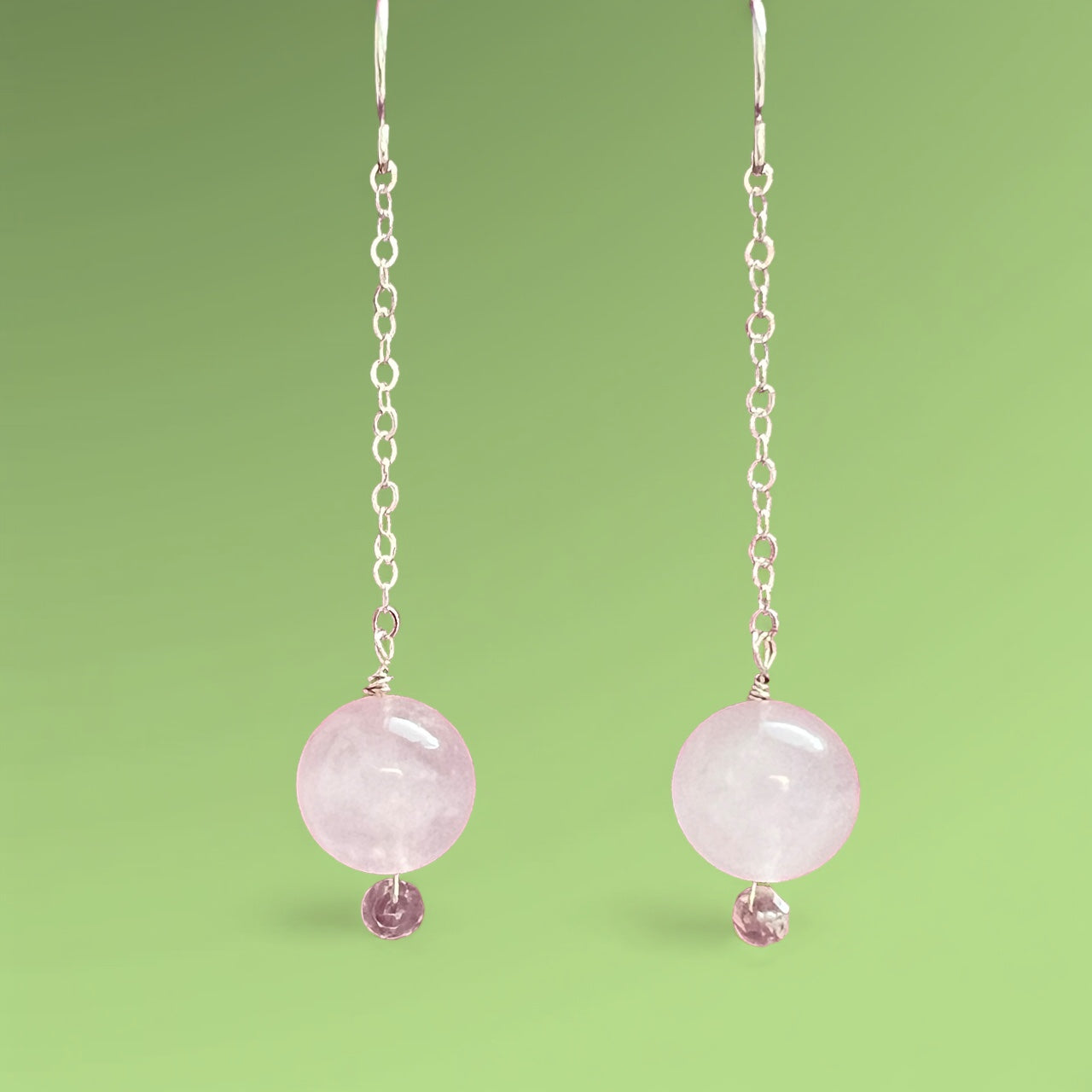 Love - Rose Quartz and Morganite Drop Earrings