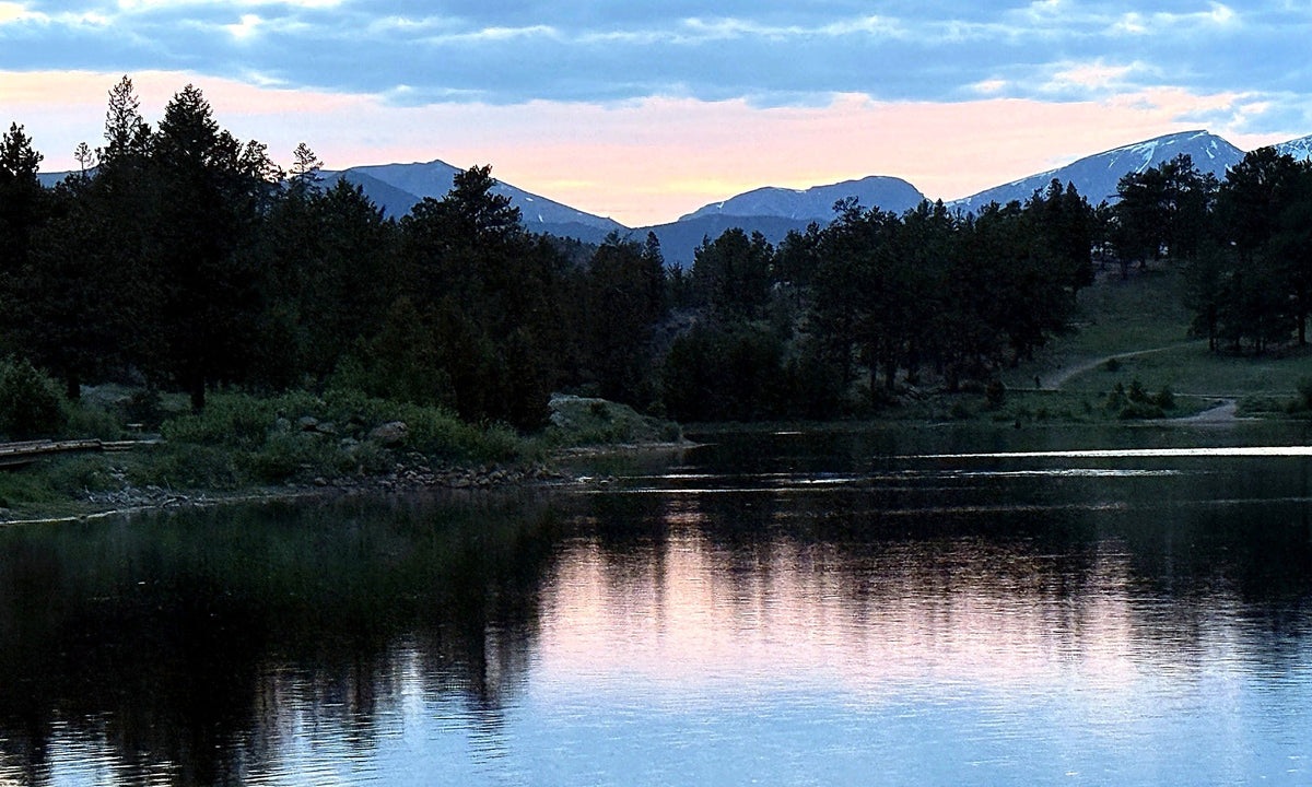 Flow collection banner - sunset lake reflection