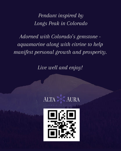 Longs Peak Pendant Necklace | Colorado Mountain Jewelry | Gold