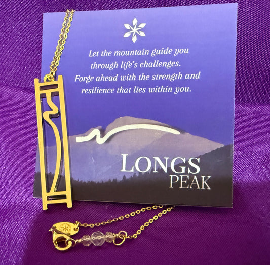 Longs Peak Pendant Necklace | Colorado Mountain Jewelry | Gold