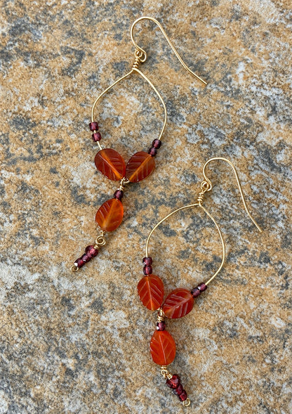 Canopy Etched Leaf Earrings