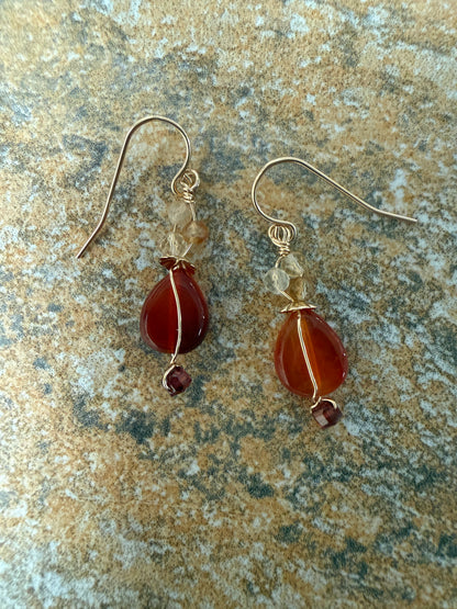 Canopy Sunlit Amber Drops earrings detail