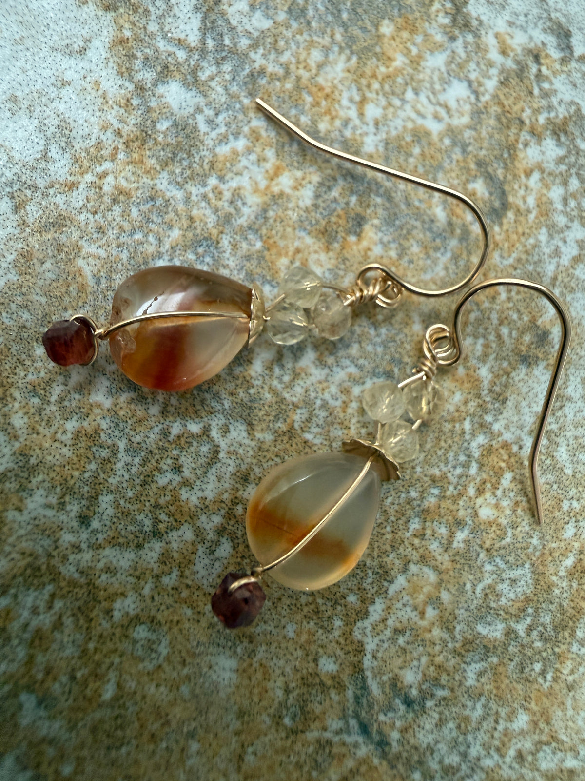 Canopy Sunlit Amber Drops earrings detail