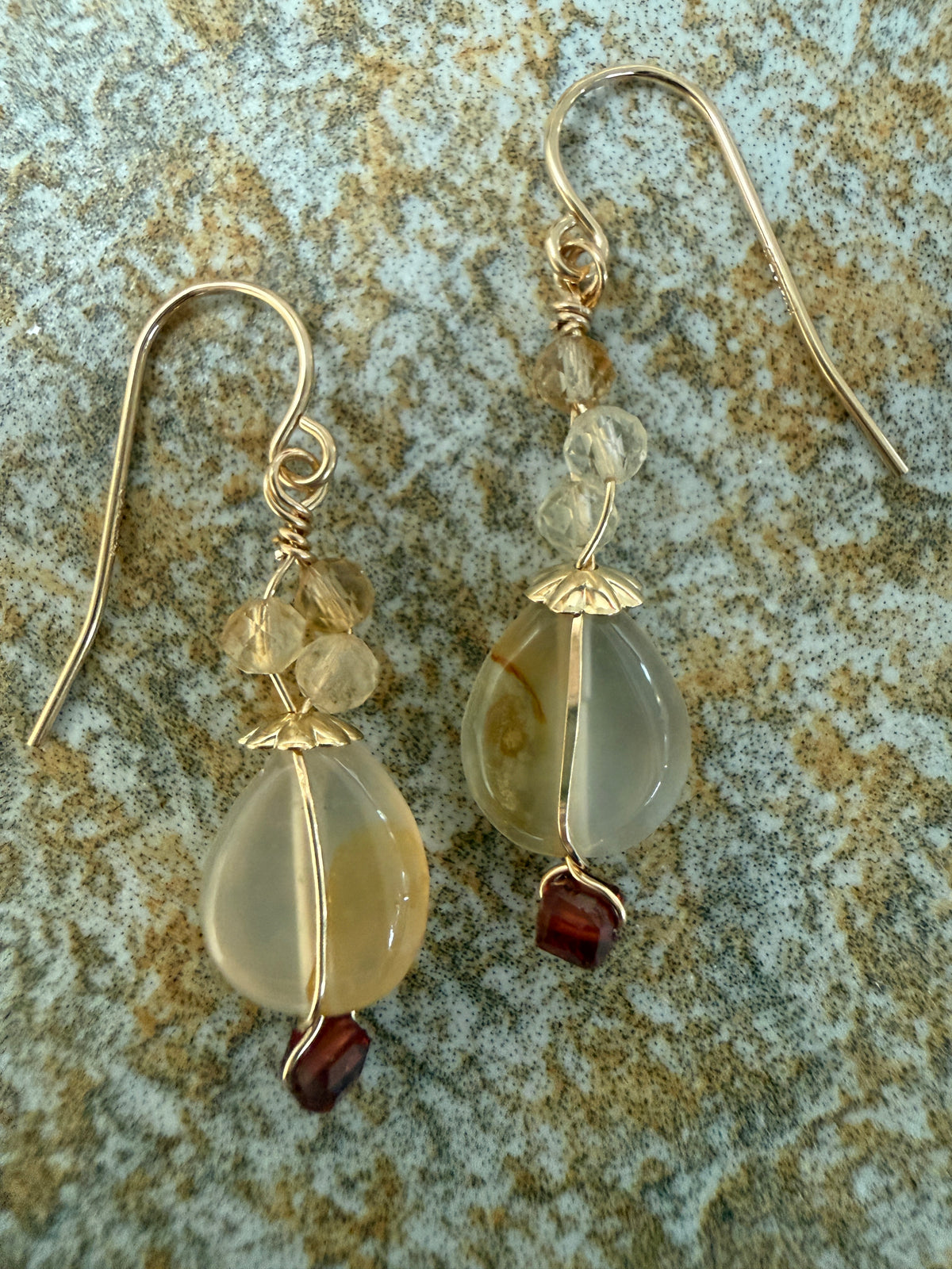 Canopy Sunlit Amber Drops earrings, style C