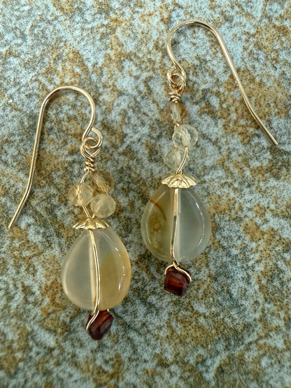 Canopy Sunlit Amber Drops earrings, style C