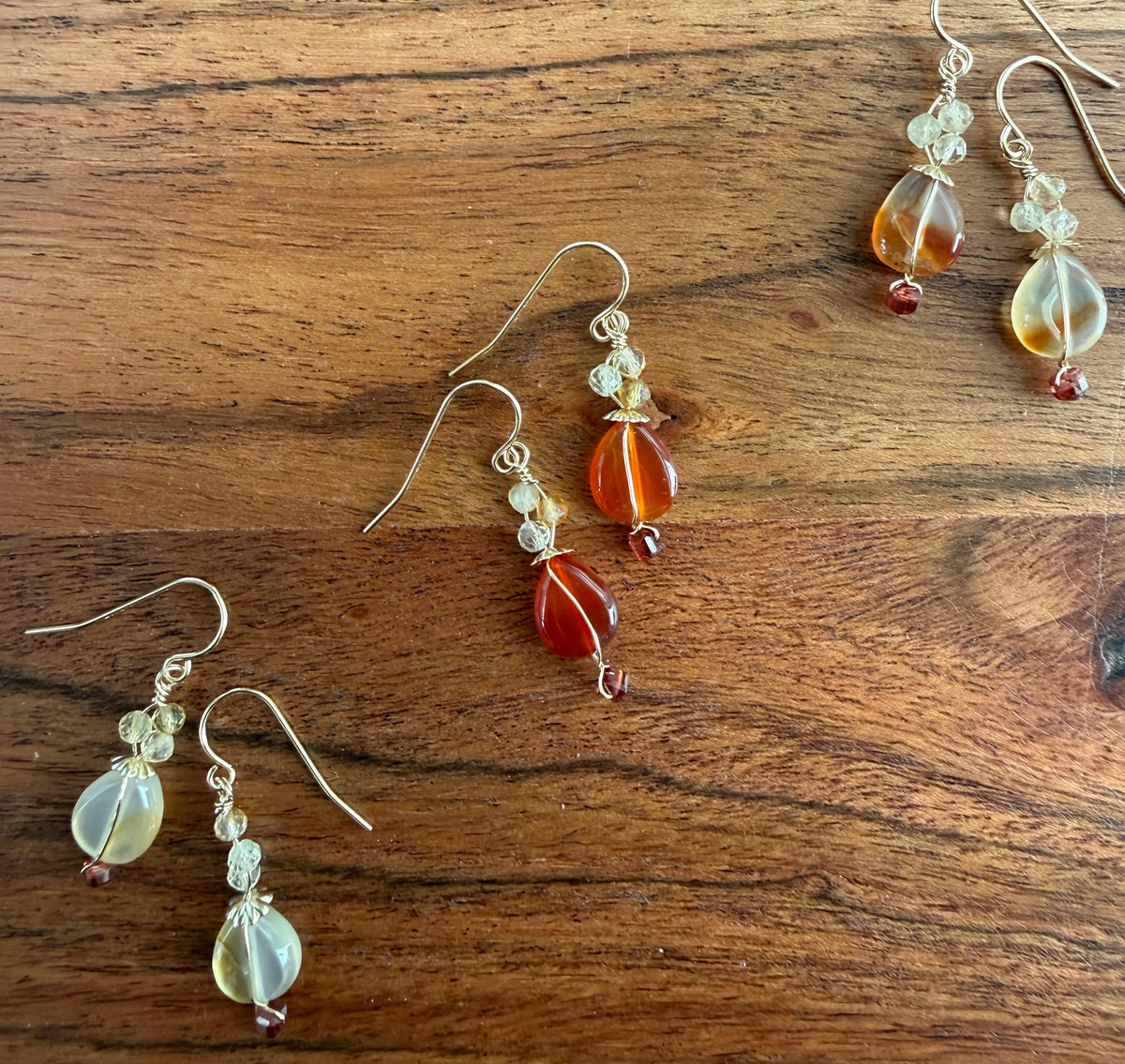 Canopy Sunlit Amber Drops earrings, style A