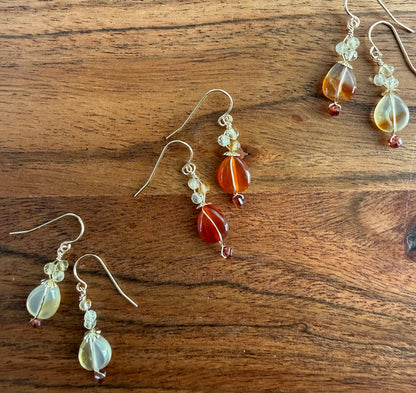 Canopy Sunlit Amber Drops earrings, style A