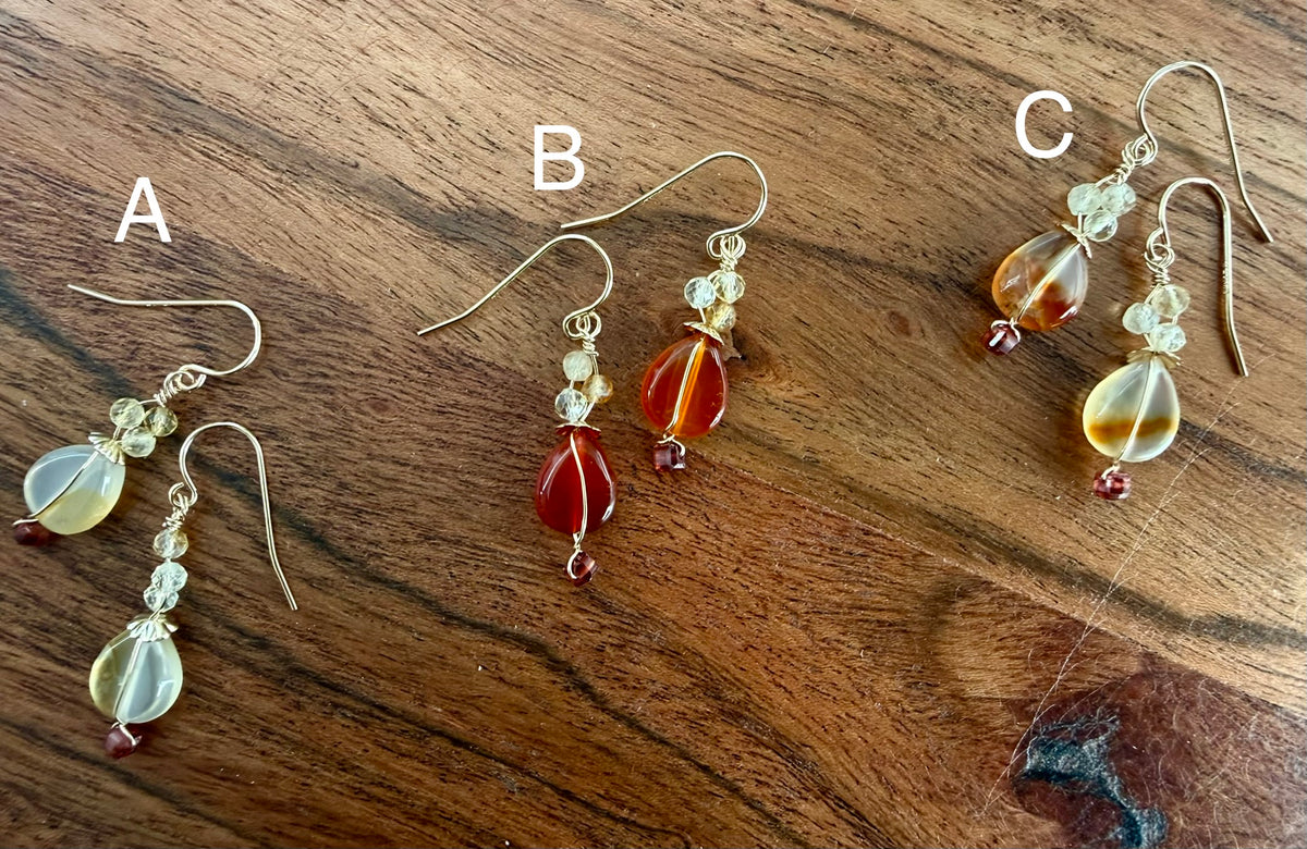Canopy Sunlit Amber Drops earrings, style B