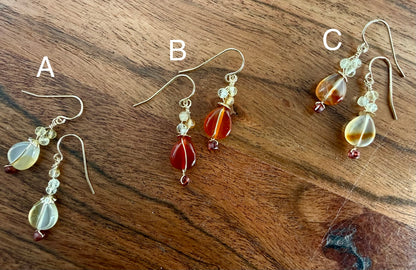 Canopy Sunlit Amber Drops earrings, style B