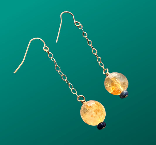 Prosperity - Citrine and Lapis Lazuli Drop