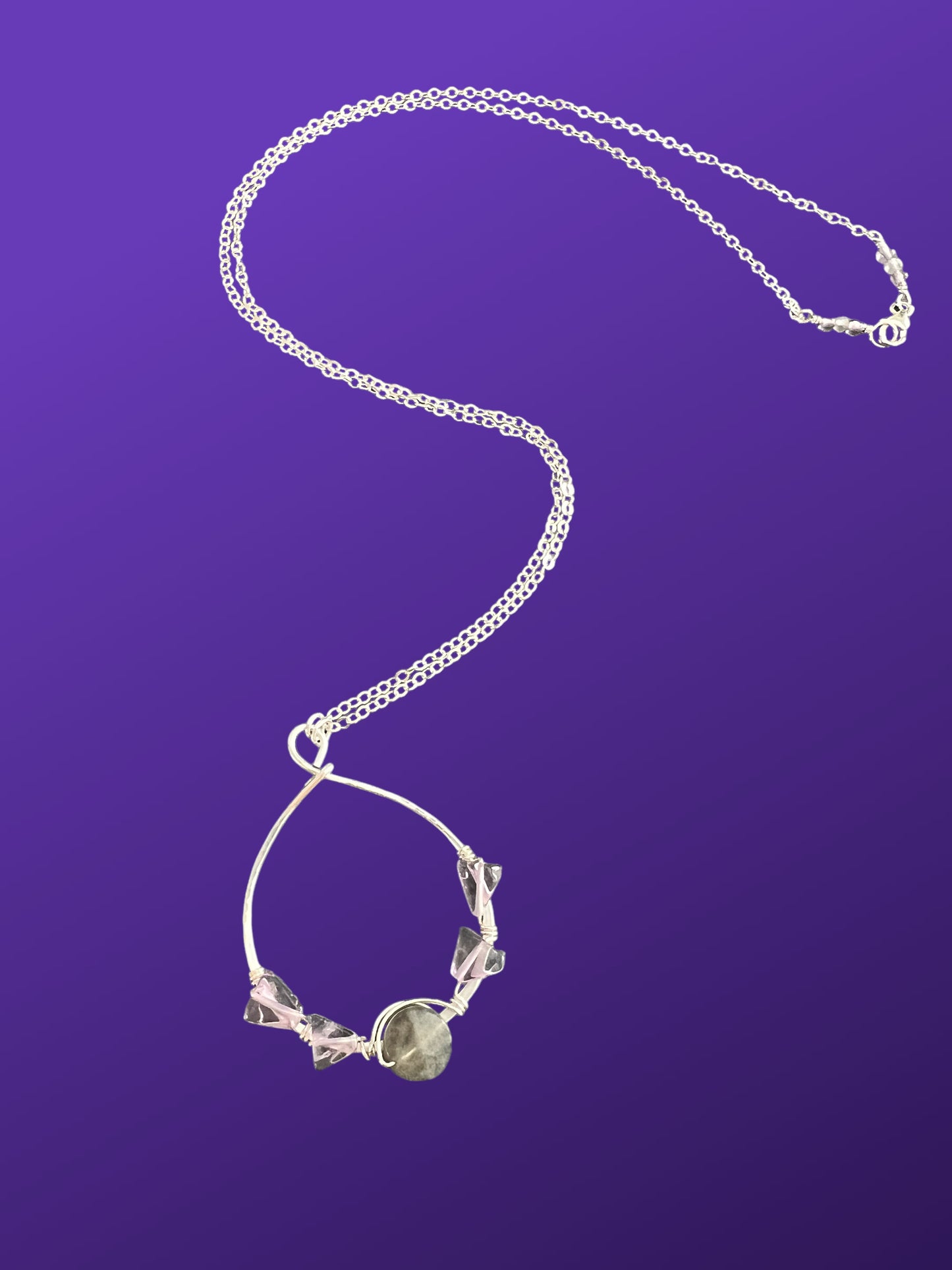 Peace - One of a kind Amethyst and Labradorite Pendant