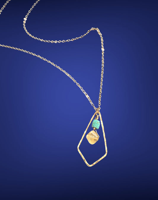 Confidence - Turquoise and Citrine pendant