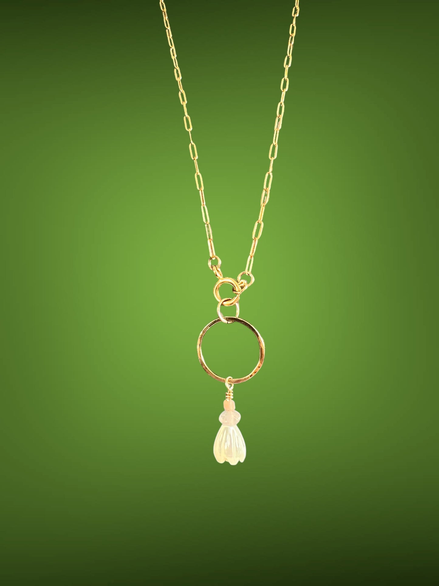 Love - Pikake (jasmine flower) circle necklace