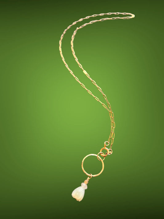 Love - Pikake (jasmine flower) circle necklace