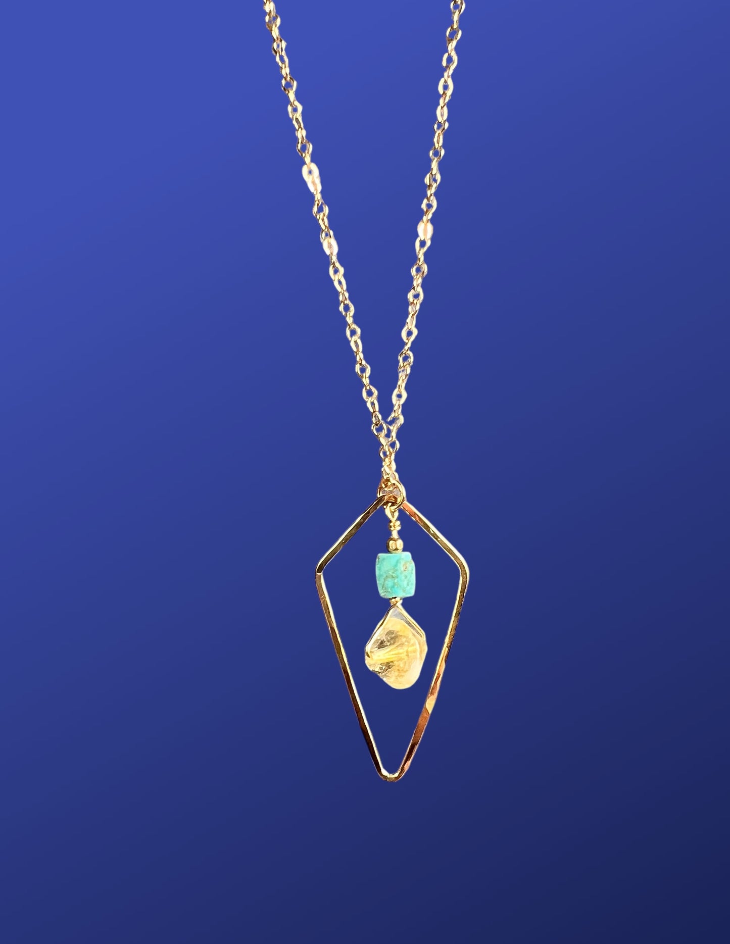 Confidence - Turquoise and Citrine pendant